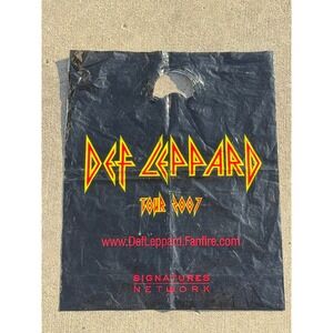 Def Leppard Tour 2007 Plastic Merchandise Bag Concert Souvenir Black
